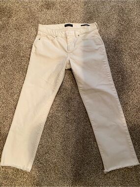 Banana Republic Girlfriend White Straight-Leg Jeans 26